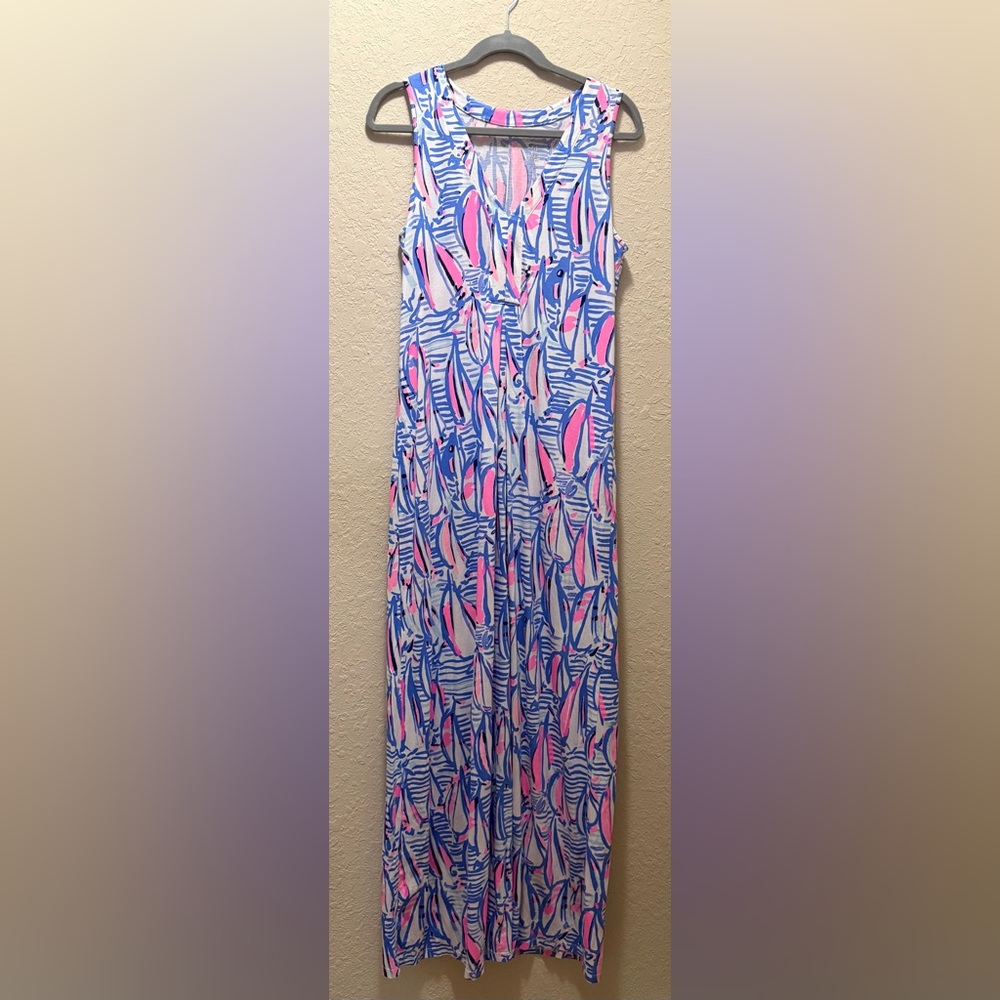 Like New, Lilly Pulitzer Amina Maxi Sailboat Pattern, Size M